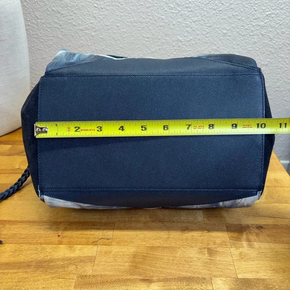 Jerome Dreyfuss Anatole Medium Navy Suede Leather Tie Dye Satchel Crossbody Bag - Picture 9 of 16